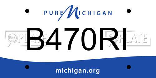B470RI Michigan License Plate