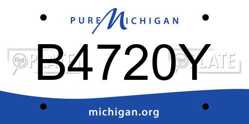 B4720Y Michigan License Plate