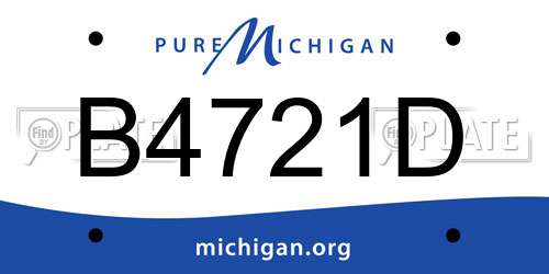 B4721D Michigan License Plate