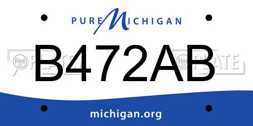 B472AB Michigan License Plate