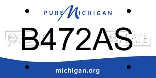 B472AS Michigan License Plate