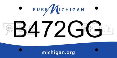B472GG Michigan License Plate