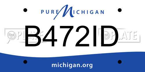 B472ID Michigan License Plate