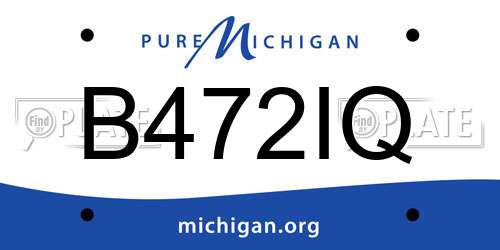 B472IQ Michigan License Plate