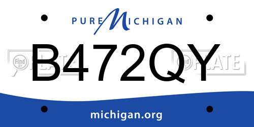 B472QY Michigan License Plate