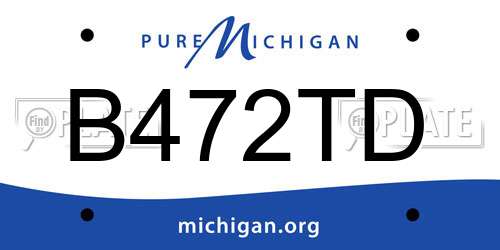 B472TD Michigan License Plate