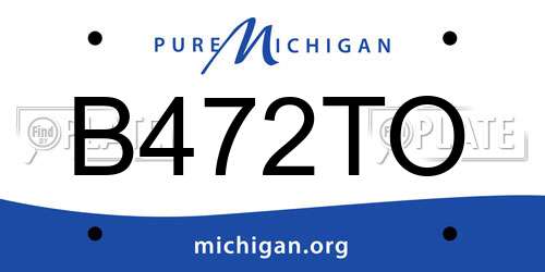 B472TO Michigan License Plate