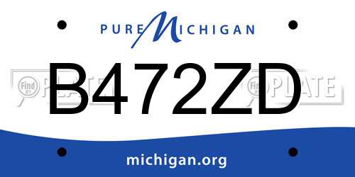 B472ZD Michigan License Plate