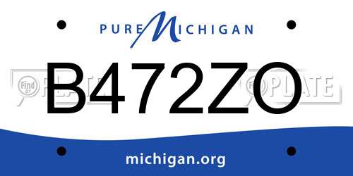B472ZO Michigan License Plate