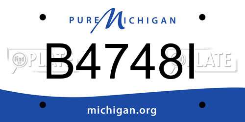 B4748I Michigan License Plate
