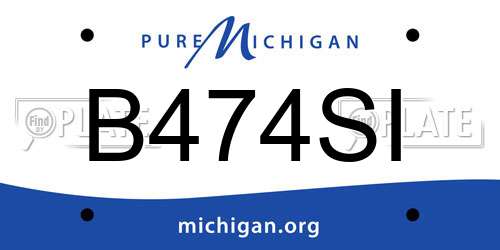 B474SI Michigan License Plate