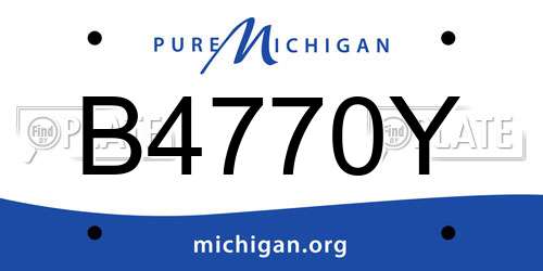B4770Y Michigan License Plate