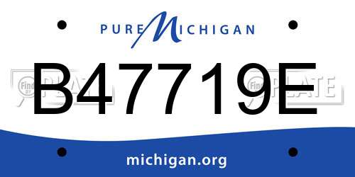B47719E Michigan License Plate