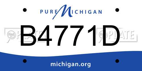 B4771D Michigan License Plate