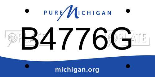 B4776G Michigan License Plate