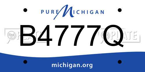 B4777Q Michigan License Plate