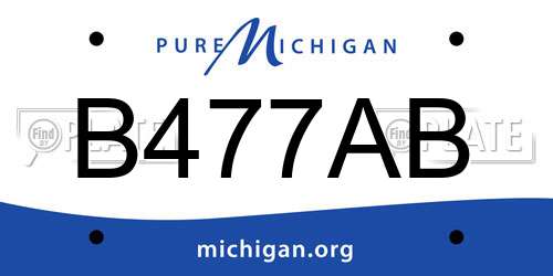 B477AB Michigan License Plate
