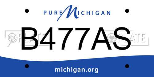 B477AS Michigan License Plate