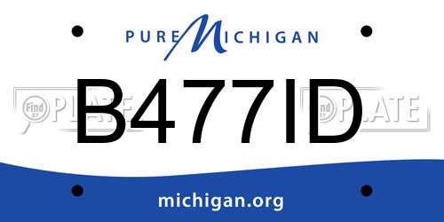 B477ID Michigan License Plate