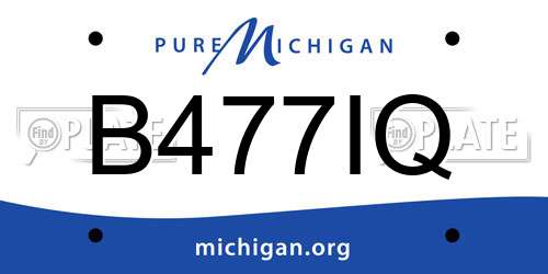 B477IQ Michigan License Plate