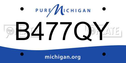 B477QY Michigan License Plate