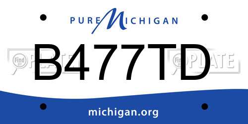 B477TD Michigan License Plate