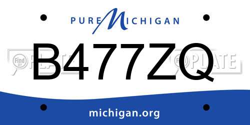 B477ZQ Michigan License Plate