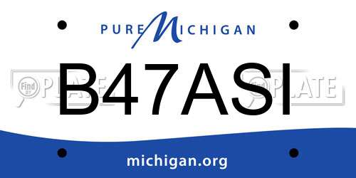 B47ASI Michigan License Plate