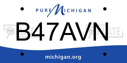 B47AVN Michigan License Plate