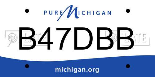 B47DBB Michigan License Plate