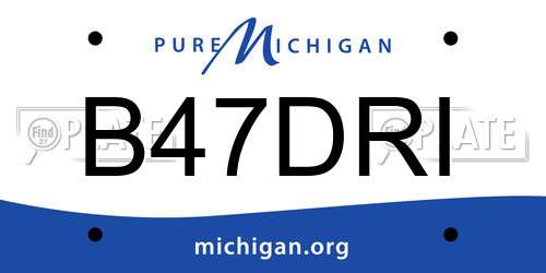 B47DRI Michigan License Plate
