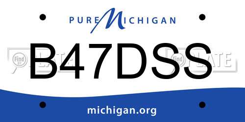 B47DSS Michigan License Plate