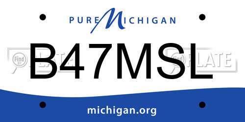B47MSL Michigan License Plate