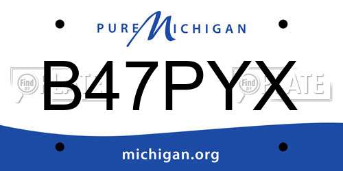 B47PYX Michigan License Plate