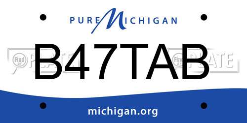 B47TAB Michigan License Plate