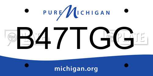 B47TGG Michigan License Plate