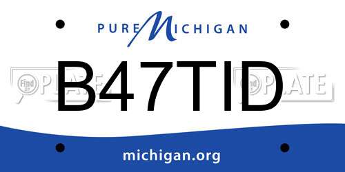 B47TID Michigan License Plate