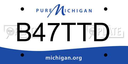B47TTD Michigan License Plate