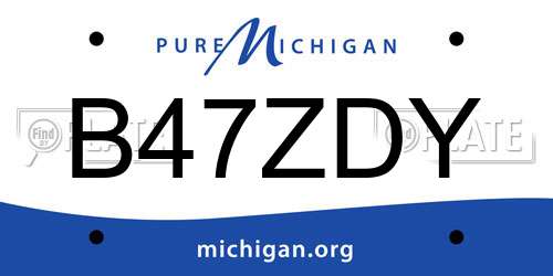 B47ZDY Michigan License Plate