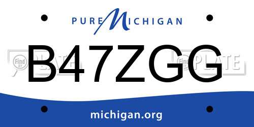 B47ZGG Michigan License Plate