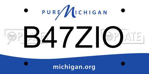 B47ZIO Michigan License Plate