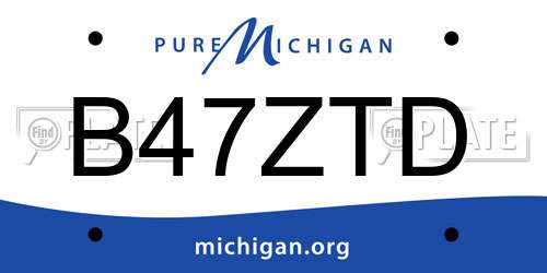 B47ZTD Michigan License Plate