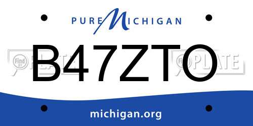 B47ZTO Michigan License Plate