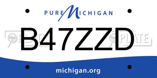 B47ZZD Michigan License Plate