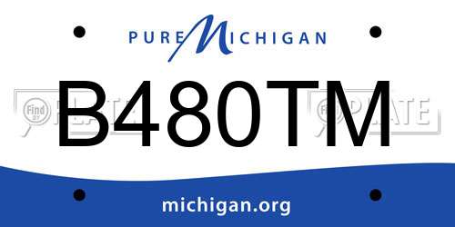 B480TM Michigan License Plate