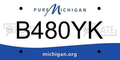 B480YK Michigan License Plate