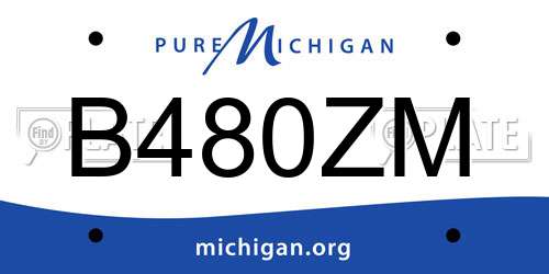 B480ZM Michigan License Plate