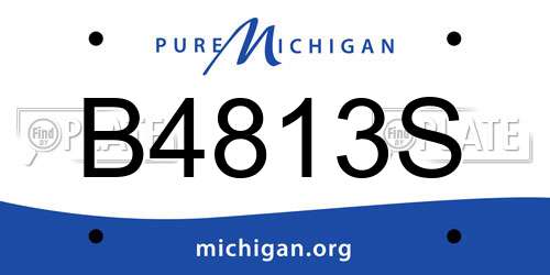 B4813S Michigan License Plate