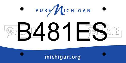 B481ES Michigan License Plate