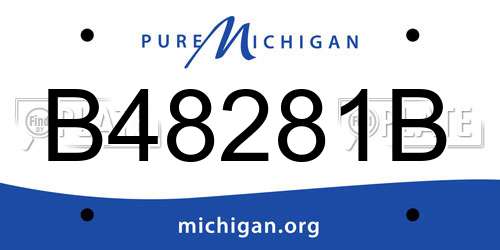 B48281B Michigan License Plate